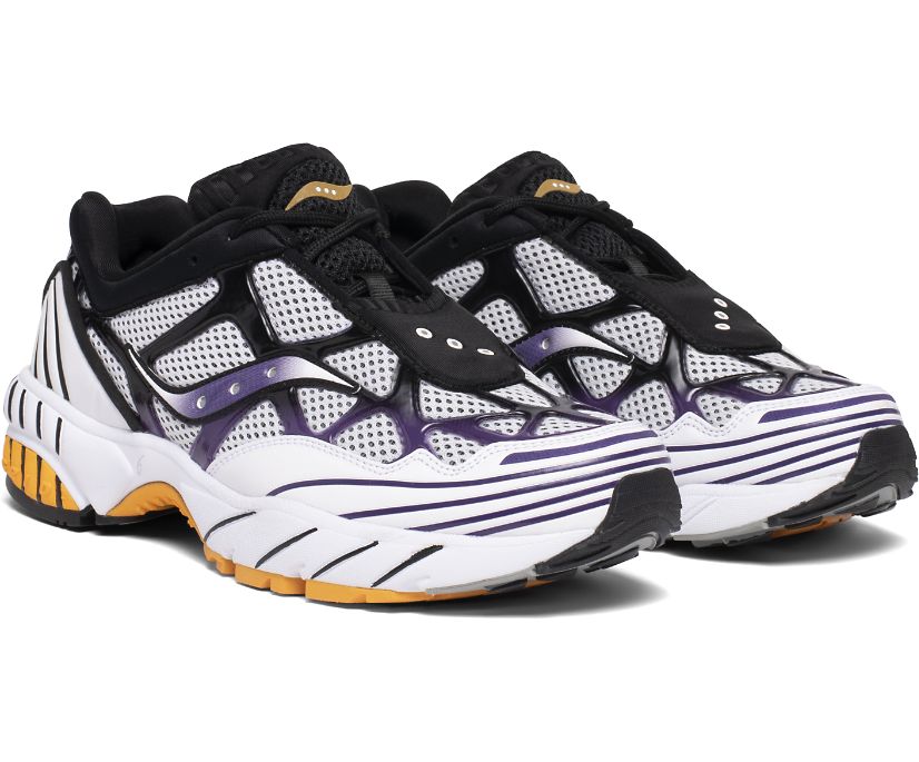 Saucony Grid Web Women's Originals White / Purple / Yellow | Canada 010PJJQ